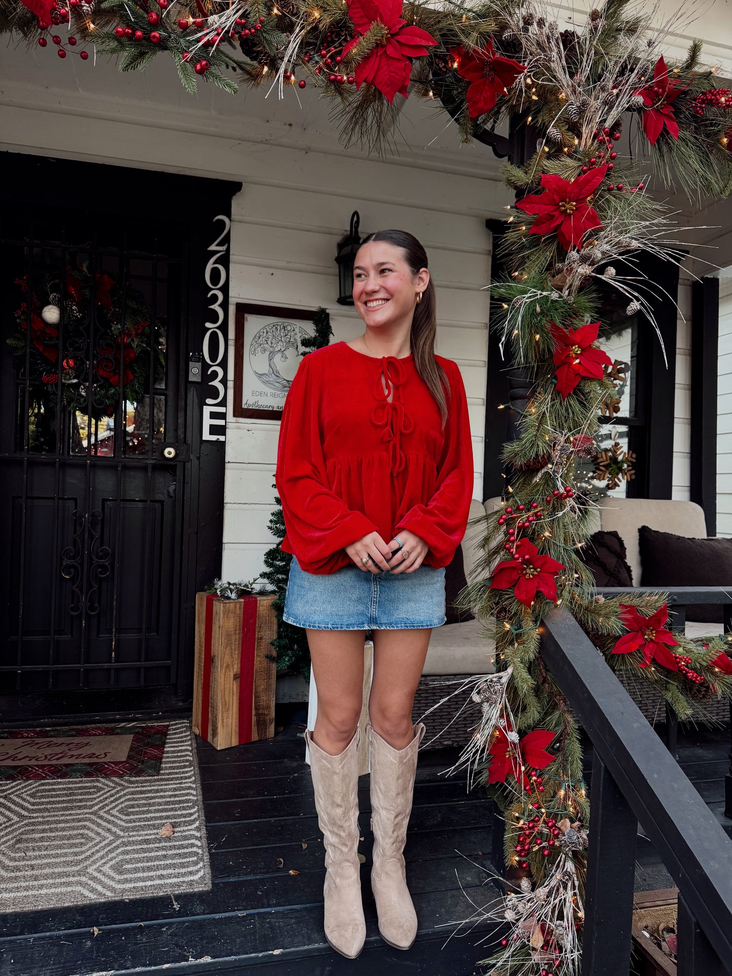 Ruby Red Bow Top