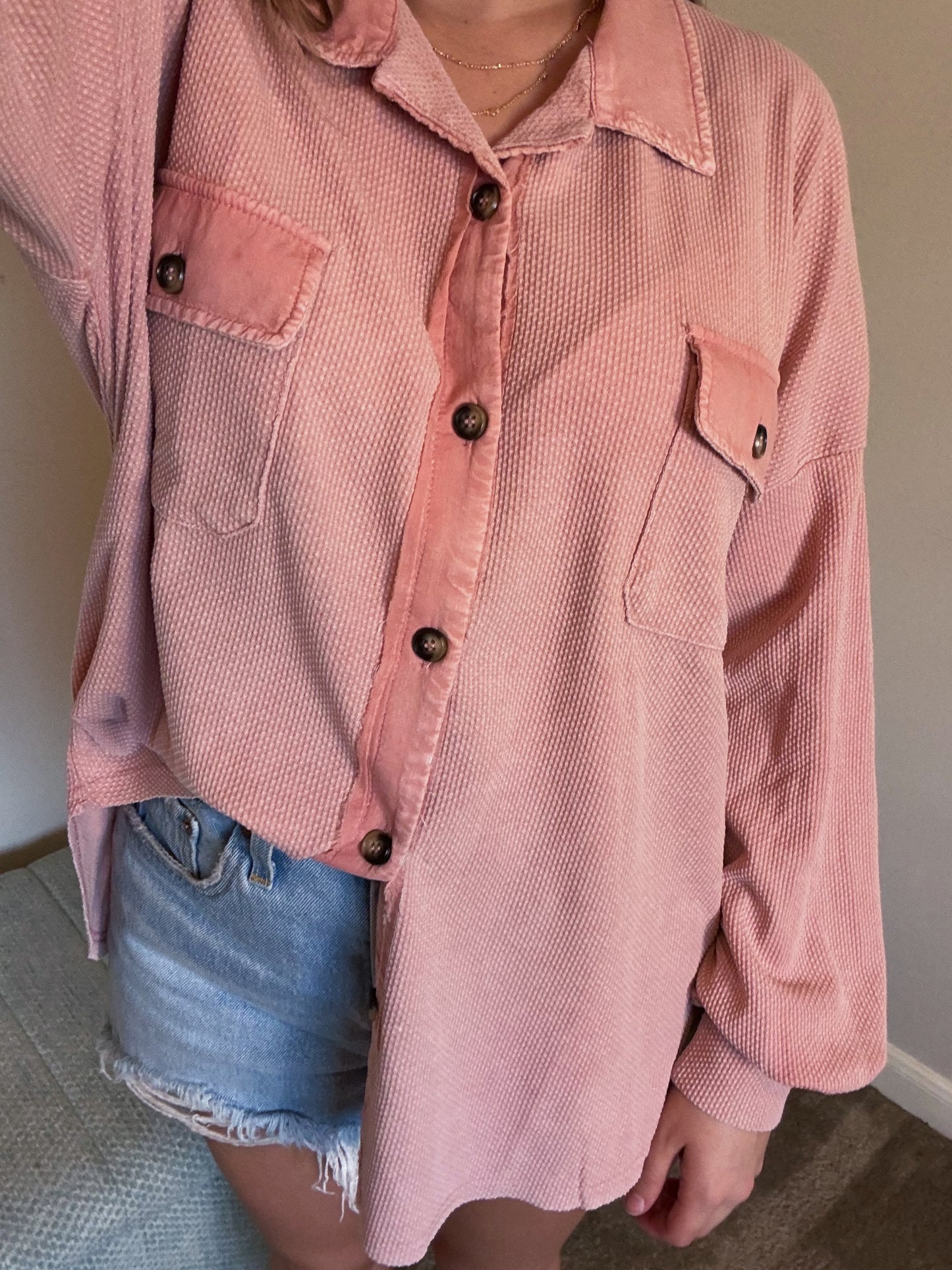 Dusty Pink Knit Long Sleeve